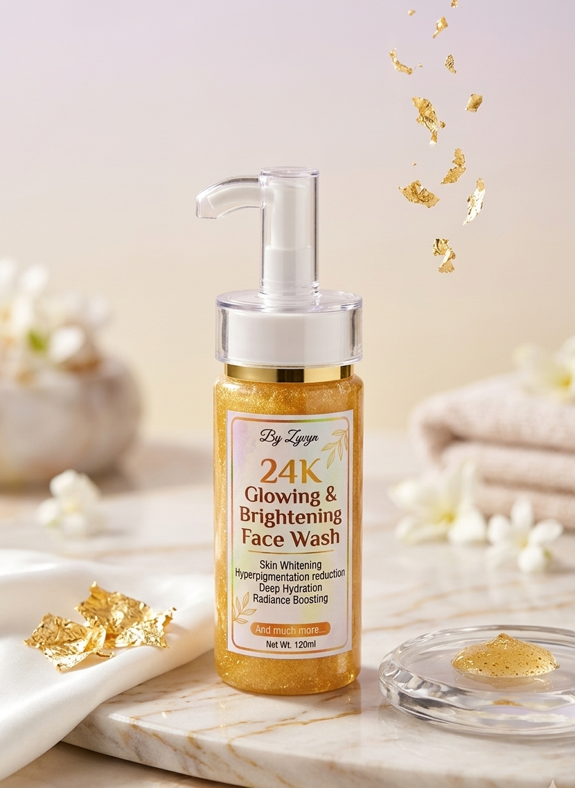 ZYVYN 24K Gold Glowing & Brightening Face Wash – 120ml ✨