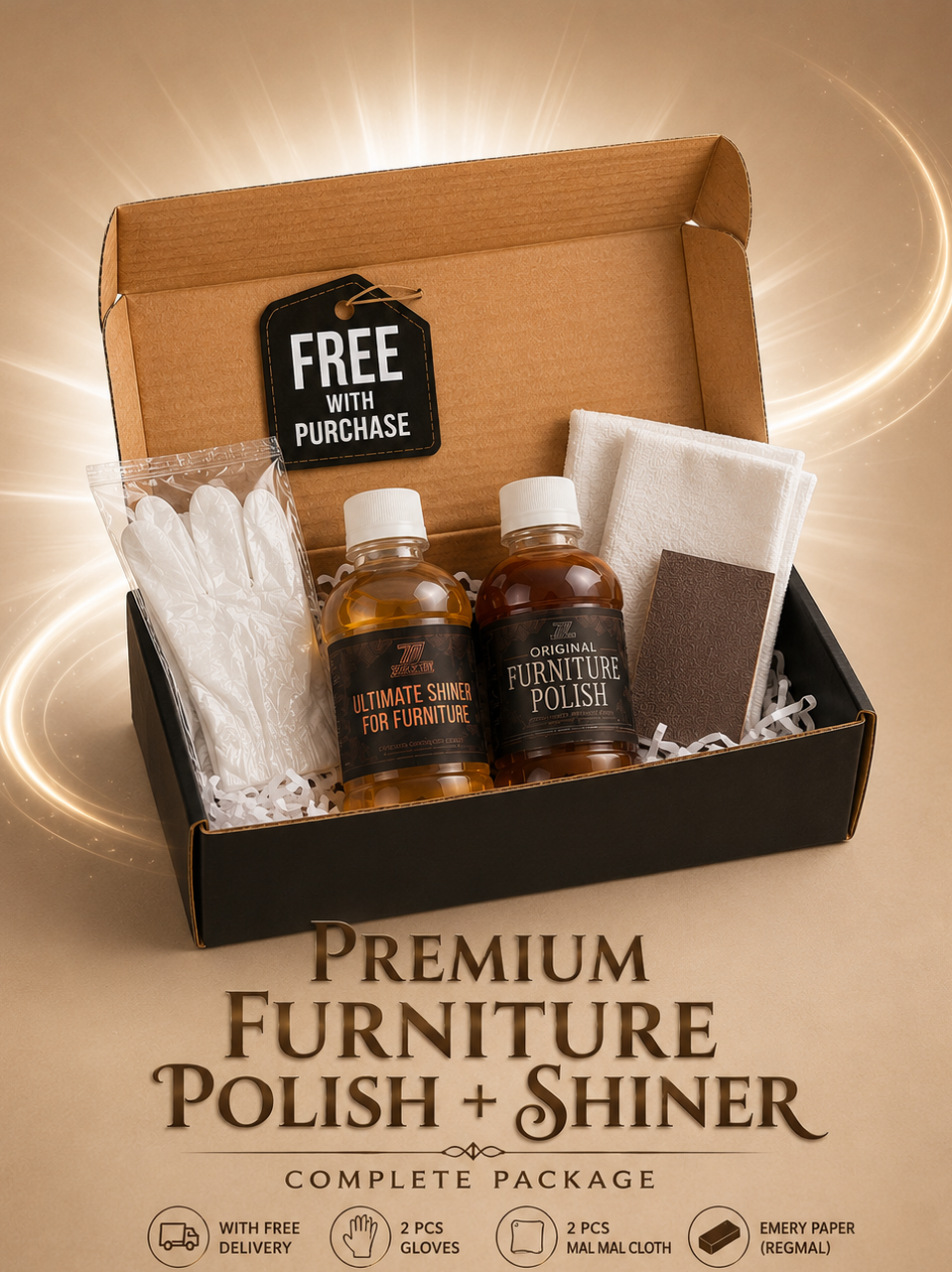 3-in-1 Premium Furniture Polish & Shiner Kit